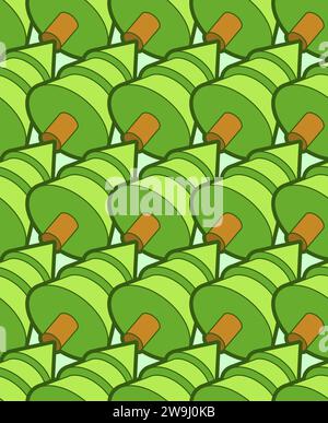 Christmas tree isometric pattern seamless. Spruce 3D background Stock Vector