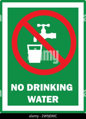 No Drinking water Board | No Drinking water sign vector Stock Vector