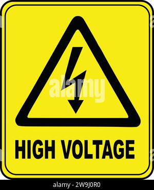High Voltage sign | high voltage Yellow sign | triangle sign Stock Vector