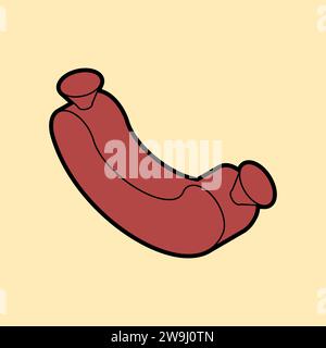 Sausage isometric isolated. Meat delicacies Sausages Stock Vector