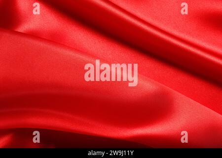 Background with red silk fabric Stock Photo