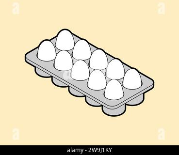 Eggs in packaging isometric isolated. Egg Stock Vector