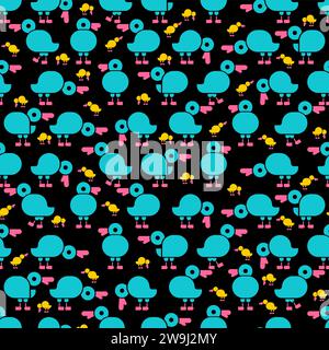 Ducks set pattern seamless. Duck background. Farm birds texture. Baby fabric texture Stock Vector