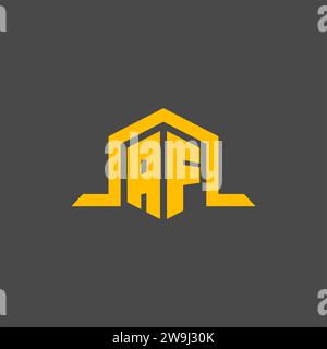 AF monogram initial logo with hexagon style design ideas Stock Vector