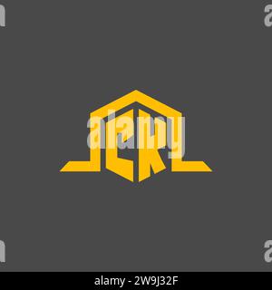 CK monogram initial logo with hexagon style design ideas Stock Vector