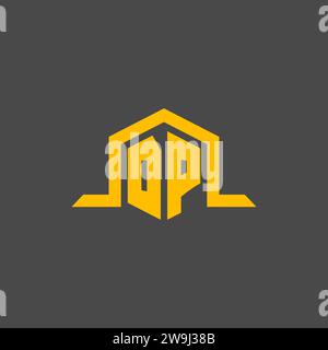 DP monogram initial logo with hexagon style design ideas Stock Vector