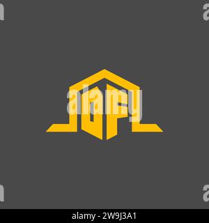 DF monogram initial logo with hexagon style design ideas Stock Vector