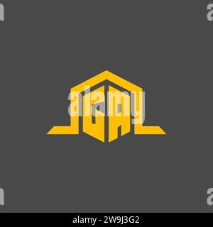 GA monogram initial logo with hexagon style design ideas Stock Vector