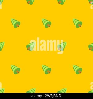 Christmas tree isometric pattern seamless. Spruce 3D background Stock Vector