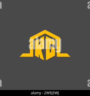 KG monogram initial logo with hexagon style design ideas Stock Vector