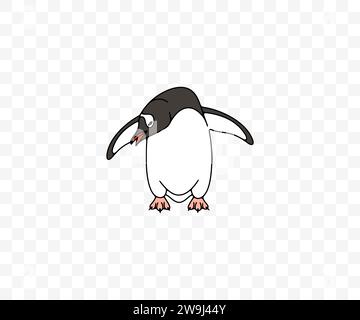 Subantarctic penguin or gentoo penguins, graphic design. Animal, bird, avian, feathered, antarctica and nature, vector design and illustration Stock Vector