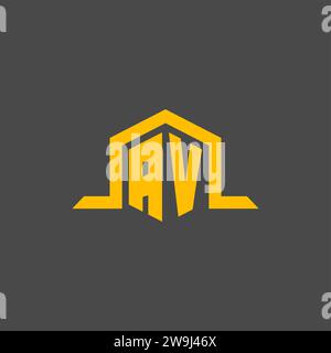 AV monogram initial logo with hexagon style design ideas Stock Vector