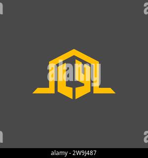 LY monogram initial logo with hexagon style design ideas Stock Vector