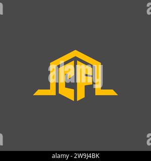 CF monogram initial logo with hexagon style design ideas Stock Vector