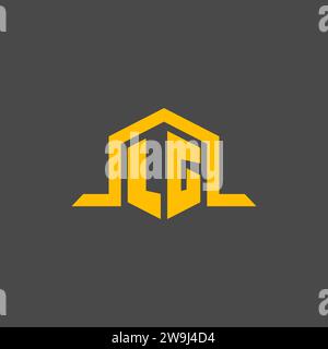 LG monogram initial logo with hexagon style design ideas Stock Vector