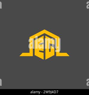EG monogram initial logo with hexagon style design ideas Stock Vector