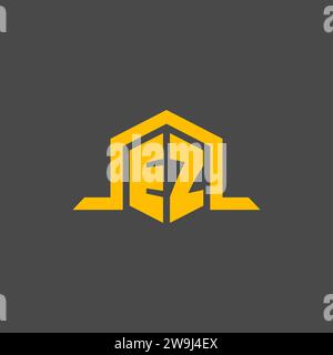 EZ monogram initial logo with hexagon style design ideas Stock Vector