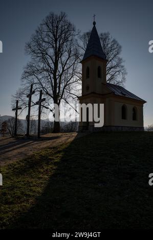 Neo-Gothic Chapel of the Sacred Heart of Jesus. Calvary in Zarnovica. Slovakia. Stock Photo