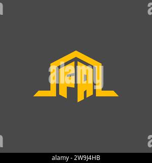 FA monogram initial logo with hexagon style design ideas Stock Vector