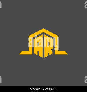 AR monogram initial logo with hexagon style design ideas Stock Vector