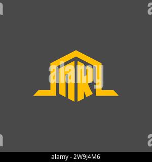 NK monogram initial logo with hexagon style design ideas Stock Vector