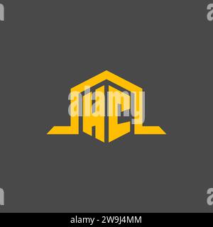 HC monogram initial logo with hexagon style design ideas Stock Vector