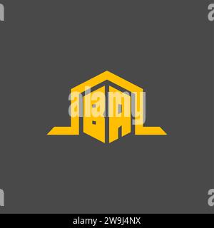 BA monogram initial logo with hexagon style design ideas Stock Vector