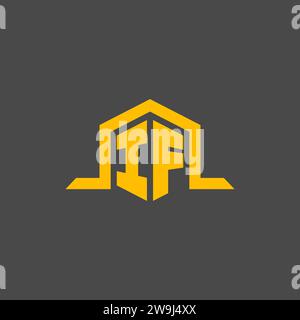 IF monogram initial logo with hexagon style design ideas Stock Vector