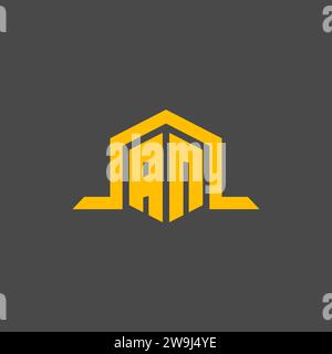 AN monogram initial logo with hexagon style design ideas Stock Vector