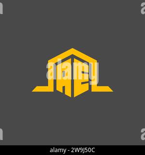AE monogram initial logo with hexagon style design ideas Stock Vector