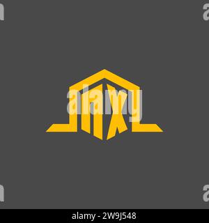 NX monogram initial logo with hexagon style design ideas Stock Vector