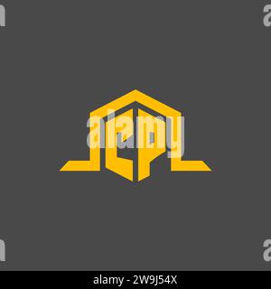 CP monogram initial logo with hexagon style design ideas Stock Vector