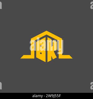 BK monogram initial logo with hexagon style design ideas Stock Vector