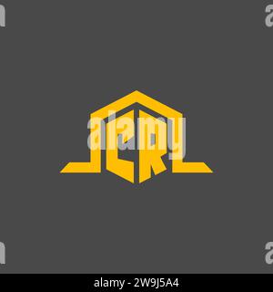 CR monogram initial logo with hexagon style design ideas Stock Vector