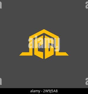 CG monogram initial logo with hexagon style design ideas Stock Vector