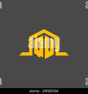 QU monogram initial logo with hexagon style design ideas Stock Vector