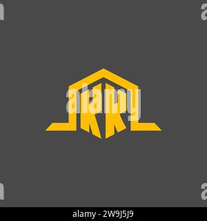 KK monogram initial logo with hexagon style design ideas Stock Vector