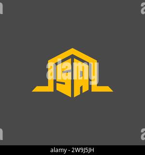 SA monogram initial logo with hexagon style design ideas Stock Vector
