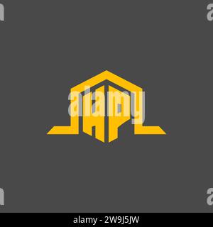 HP monogram initial logo with hexagon style design ideas Stock Vector