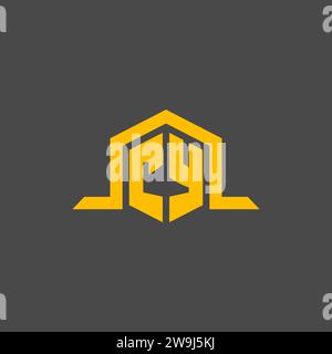 CY monogram initial logo with hexagon style design ideas Stock Vector