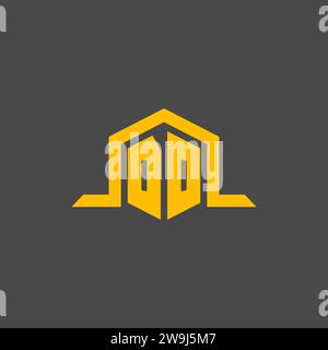 DO monogram initial logo with hexagon style design ideas Stock Vector