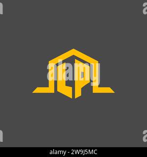 LP monogram initial logo with hexagon style design ideas Stock Vector