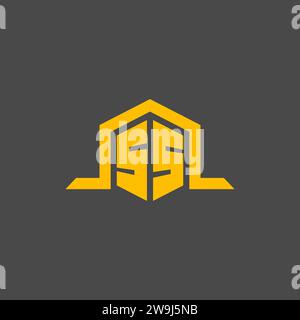 SS monogram initial logo with hexagon style design ideas Stock Vector