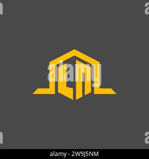 LN monogram initial logo with hexagon style design ideas Stock Vector