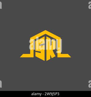 SK monogram initial logo with hexagon style design ideas Stock Vector