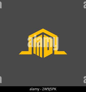 MO monogram initial logo with hexagon style design ideas Stock Vector