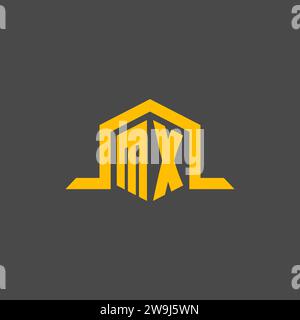 MX monogram initial logo with hexagon style design ideas Stock Vector