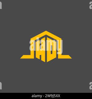 HO monogram initial logo with hexagon style design ideas Stock Vector