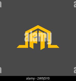 FT monogram initial logo with hexagon style design ideas Stock Vector