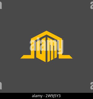 UM monogram initial logo with hexagon style design ideas Stock Vector